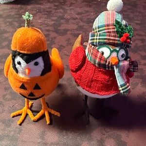 Festive Bird Figurines
